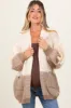 Cream Colorblock Bubble Sleeve Knit Maternity Cardigan sold by Pinkblush
