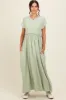 Light Olive Ruffle Trim Maxi Dress sold by Pinkblush