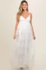 Ivory Floral Lace Overlay Maternity Maxi Dress sold by Pinkblush
