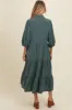 Light Olive Tiered Button Down Maternity Midi Dress sold by Pinkblush
