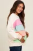 Ivory Colorblock Striped Cut Edge Maternity Sweatshirt sold by Pinkblush