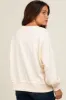 Ivory Colorblock Striped Cut Edge Maternity Sweatshirt sold by Pinkblush