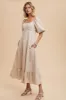 Linen Fit And Flare Dress sold by Pinkblush