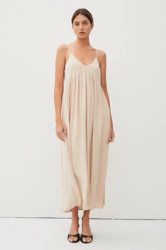 Beige Halter Midi Dress sold by Pinkblush