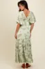 Light Olive Floral Deep V-Neck Maxi Dress sold by Pinkblush