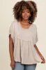 Grey Flutter Sleeve Top sold by Pinkblush