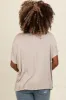 Grey Flutter Sleeve Top sold by Pinkblush