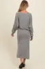 Heather Grey Knit Asymmetrical Top Midi Skirt Maternity Set sold by Pinkblush