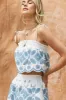 Teal Embroidery Top Mini Skirt Set sold by Pinkblush