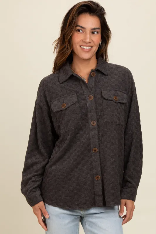 Black Checker Plaid Button Down Shirt sold by Pinkblush