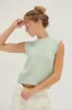 Mint Sleeveless Cropped Sweater Top sold by Pinkblush