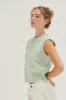 Mint Sleeveless Cropped Sweater Top sold by Pinkblush