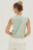 Mint Sleeveless Cropped Sweater Top sold by Pinkblush