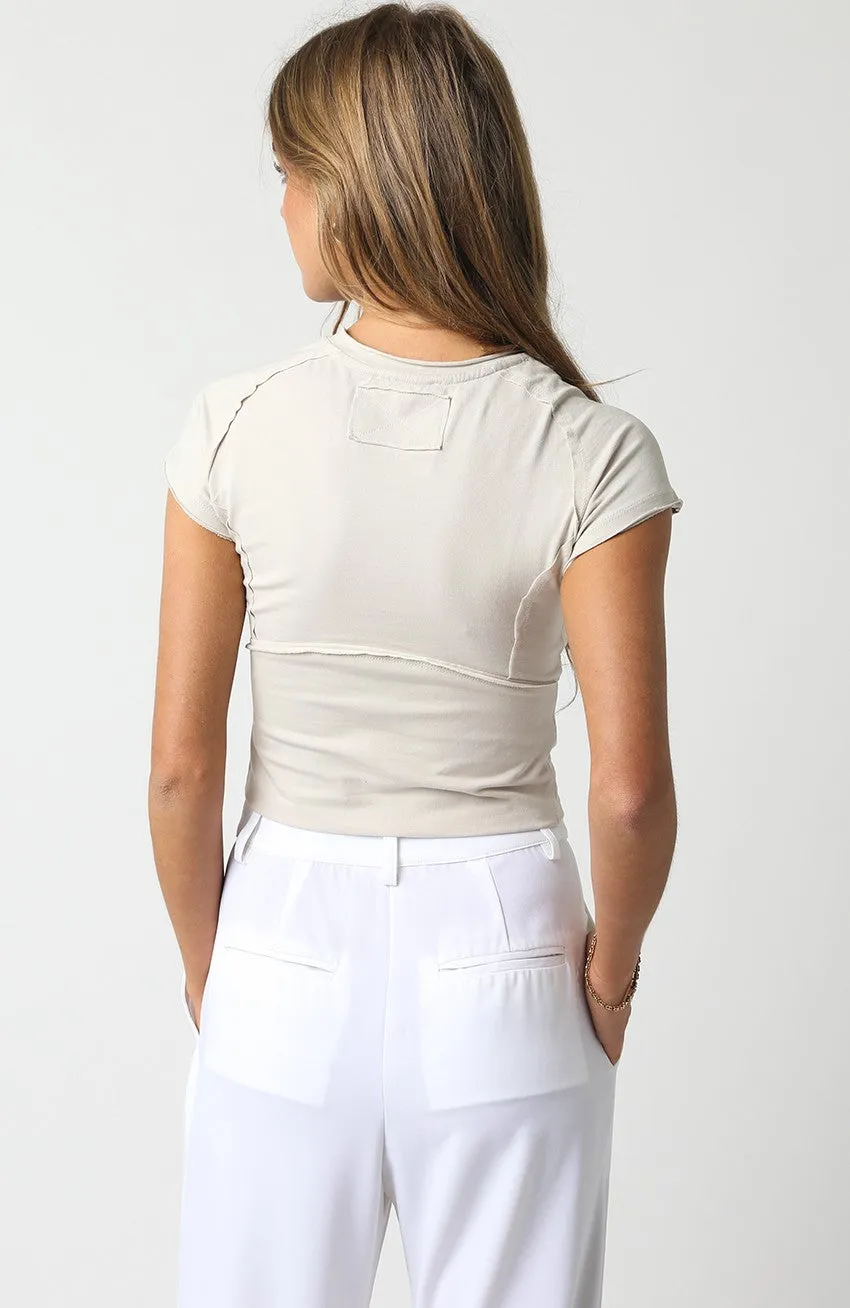 Khaki Fitted Top sold by Pinkblush product image thumbnail 2