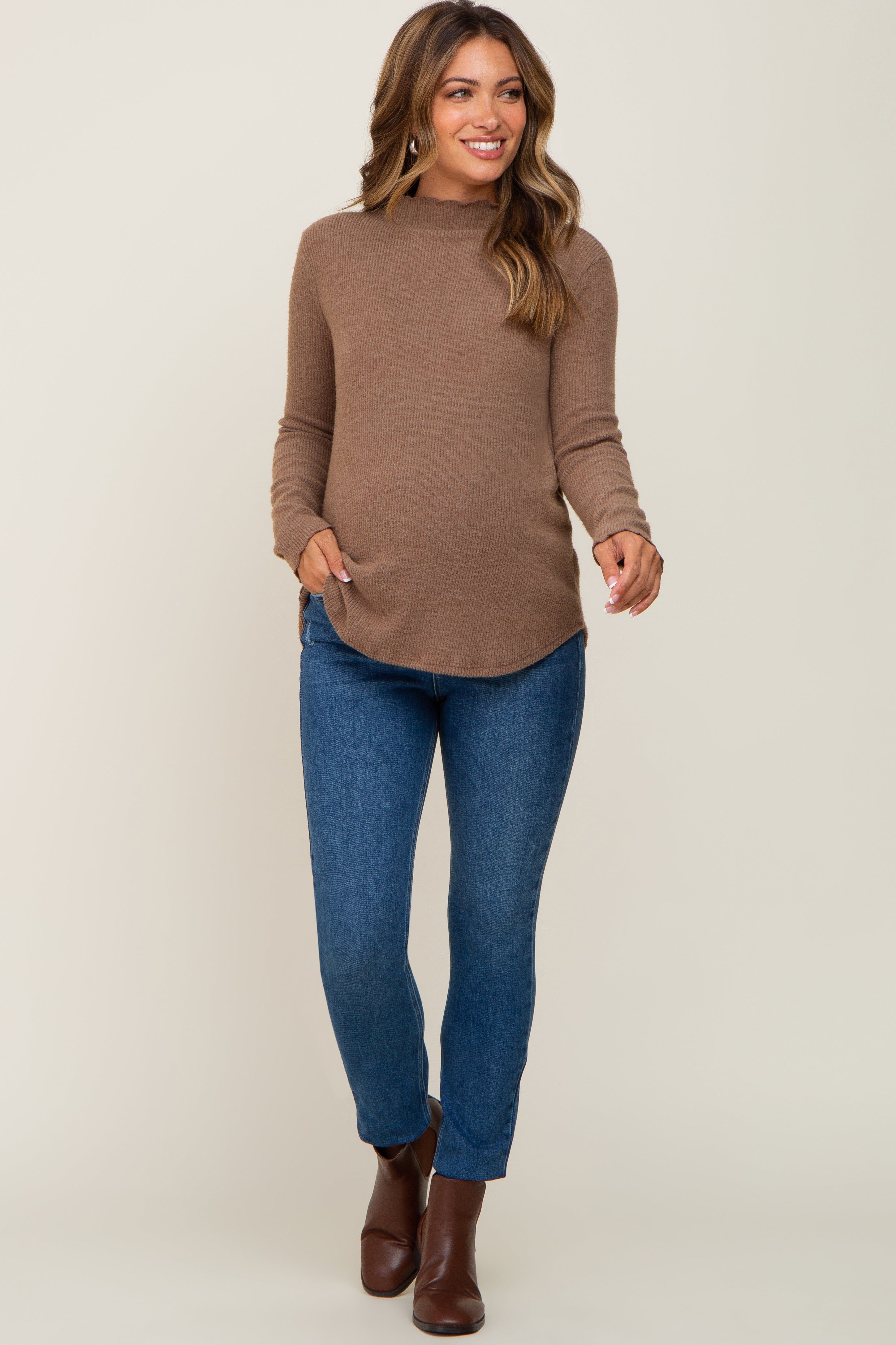 Blue Basic Maternity Skinny Jeans sold by Pinkblush product image thumbnail 5