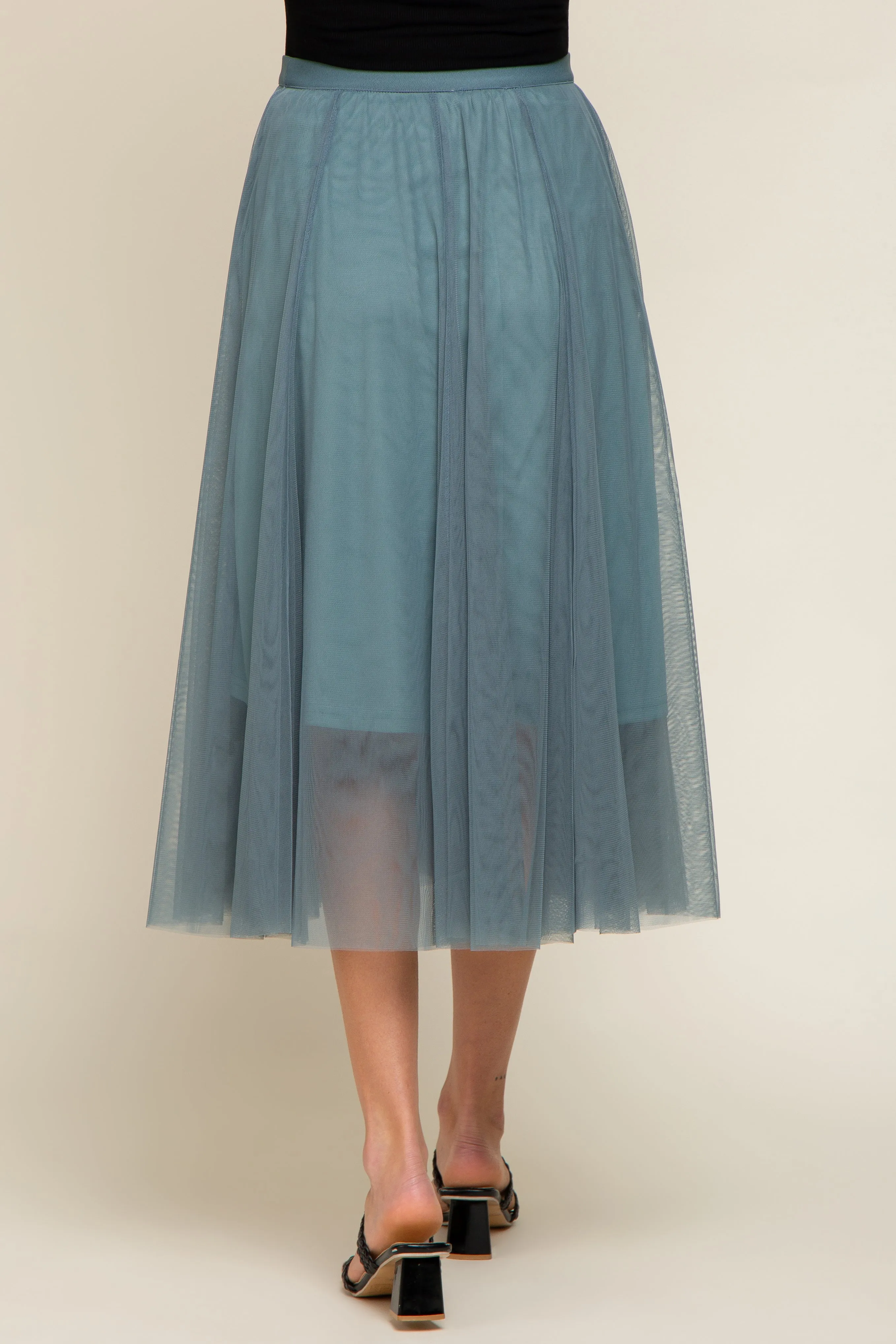 Teal Tulle Maternity Midi Skirt sold by Pinkblush product image thumbnail 5