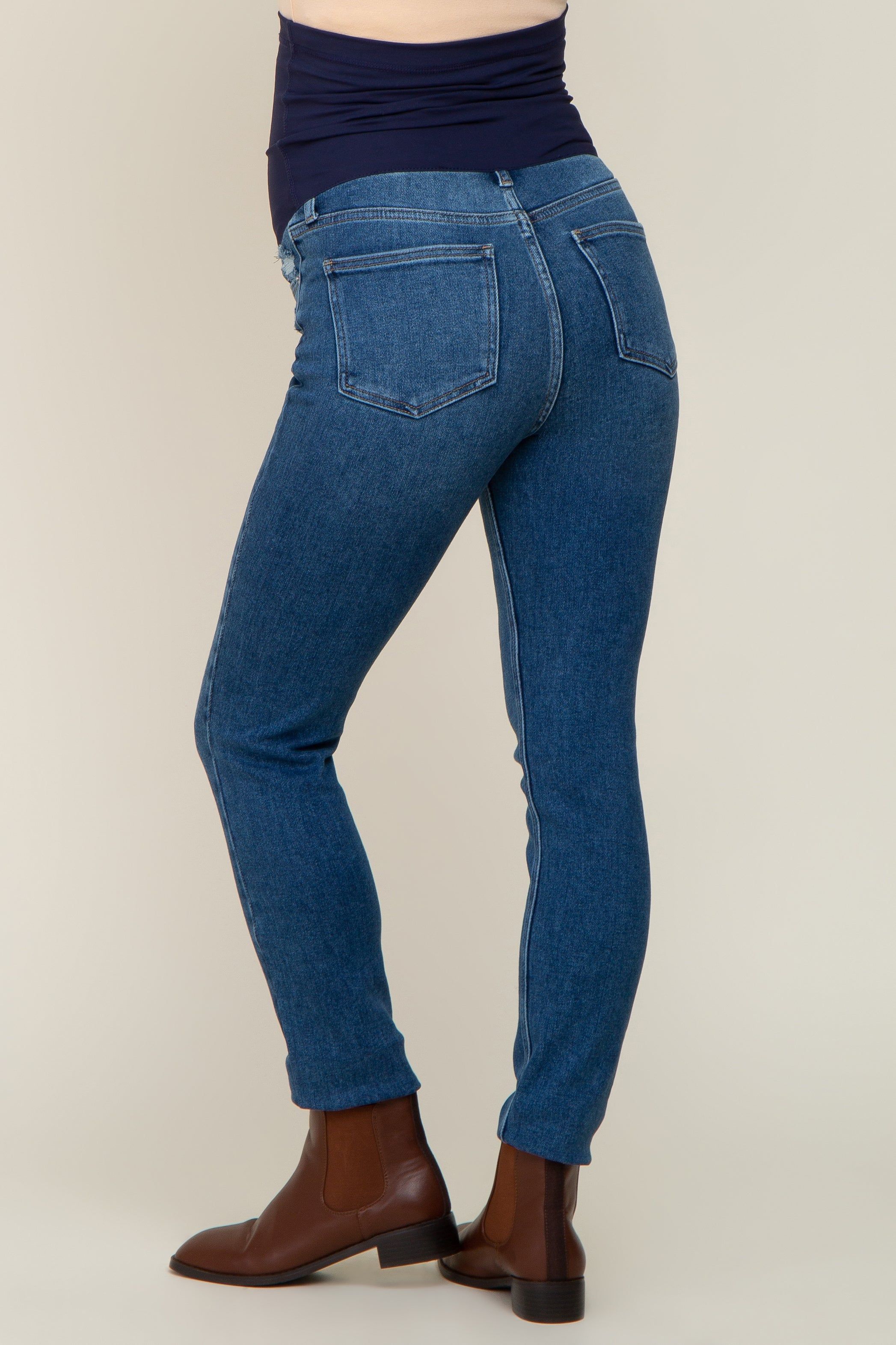 Blue Basic Maternity Skinny Jeans sold by Pinkblush product image thumbnail 4
