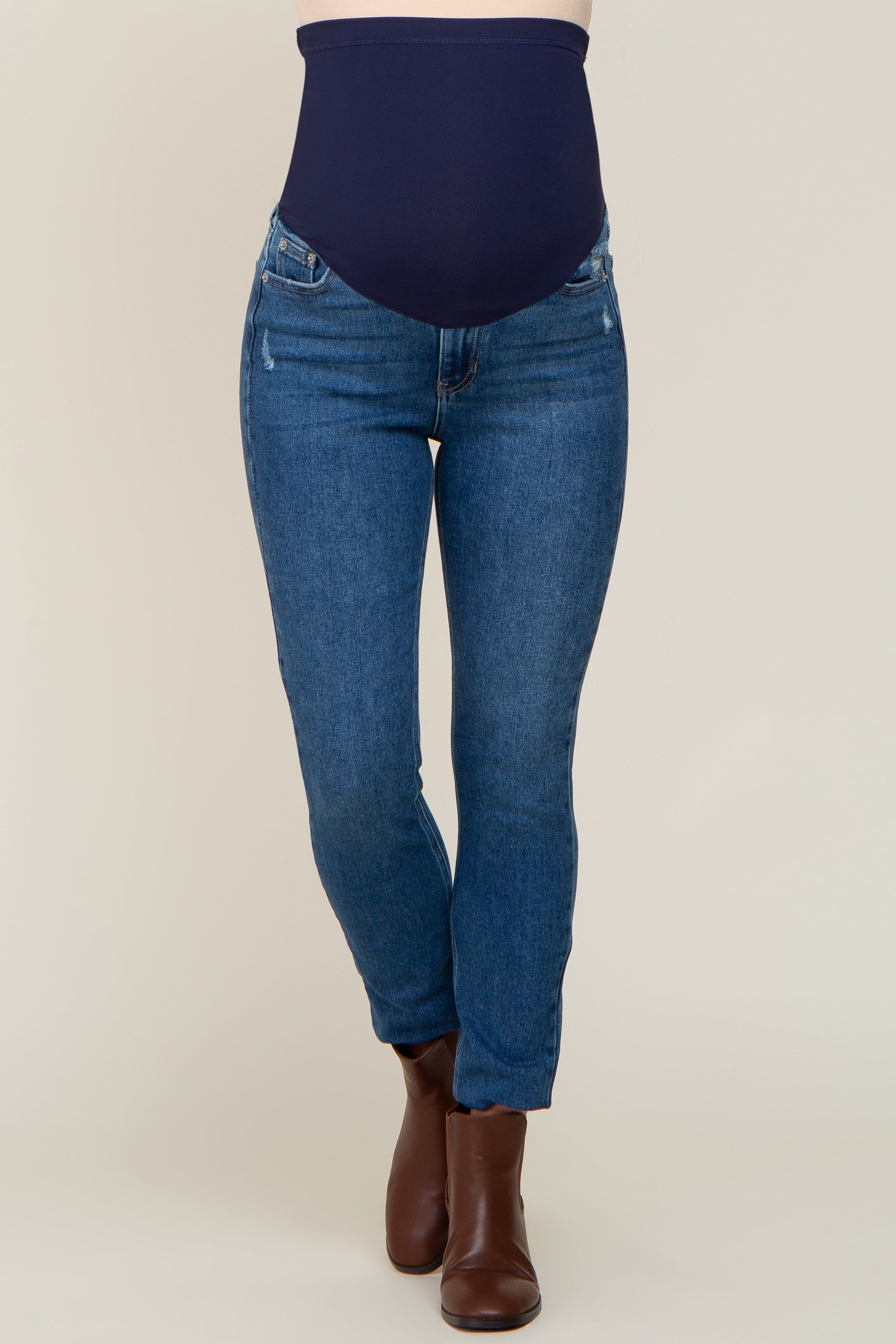 Blue Basic Maternity Skinny Jeans sold by Pinkblush product image thumbnail 2