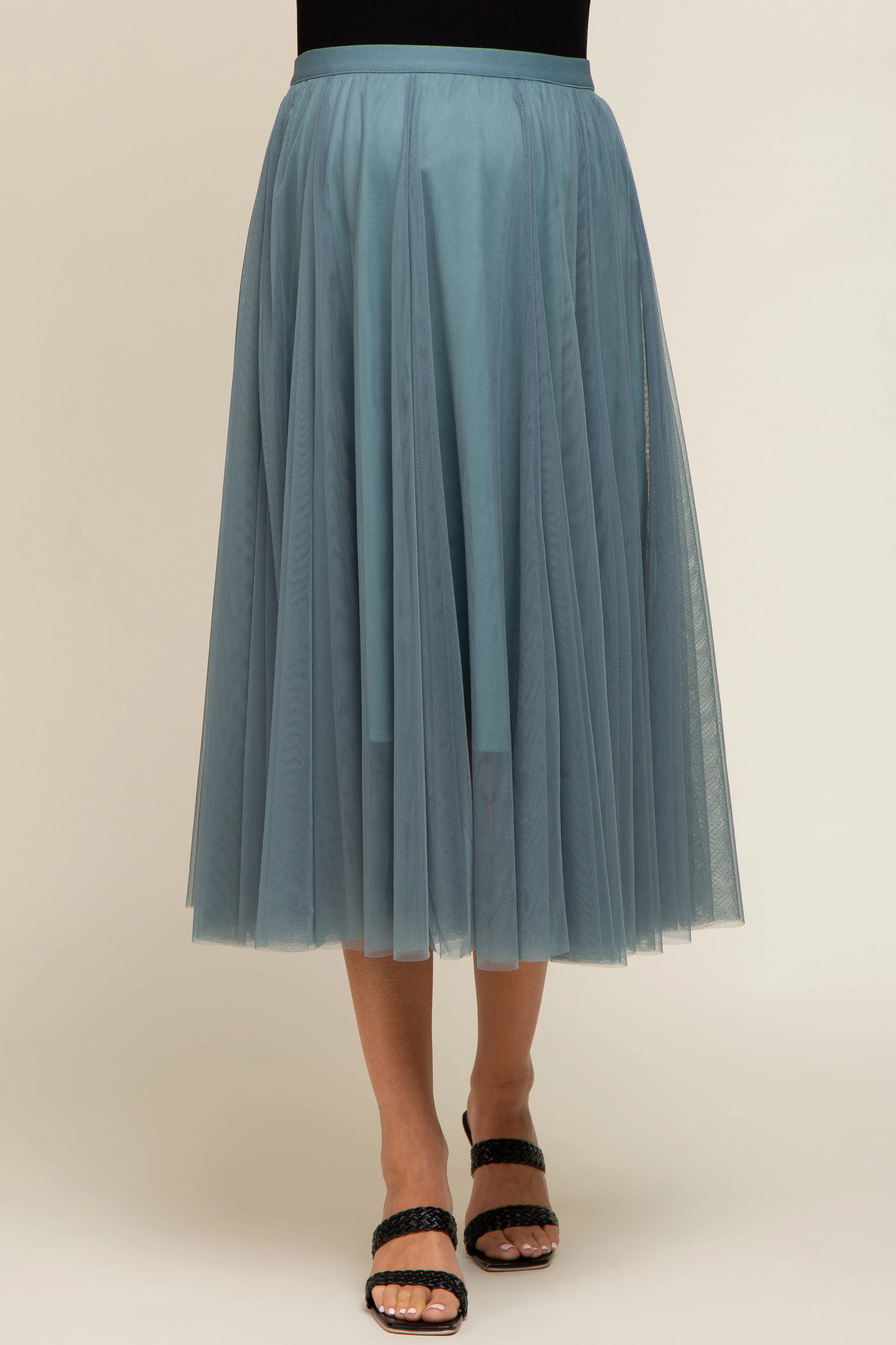 Teal Tulle Maternity Midi Skirt sold by Pinkblush product image thumbnail 3