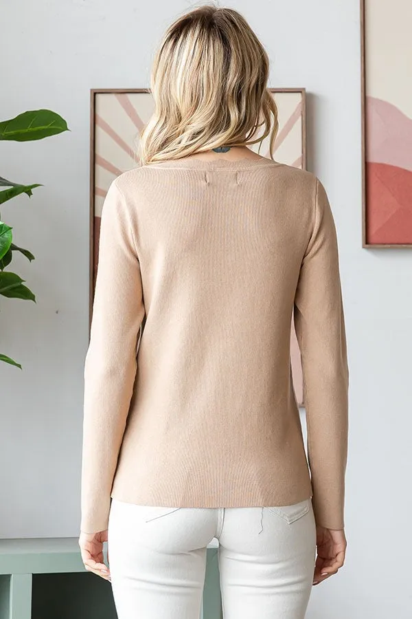 Beige Scallop Hem Square Neck Sweater sold by Pinkblush product image thumbnail 3