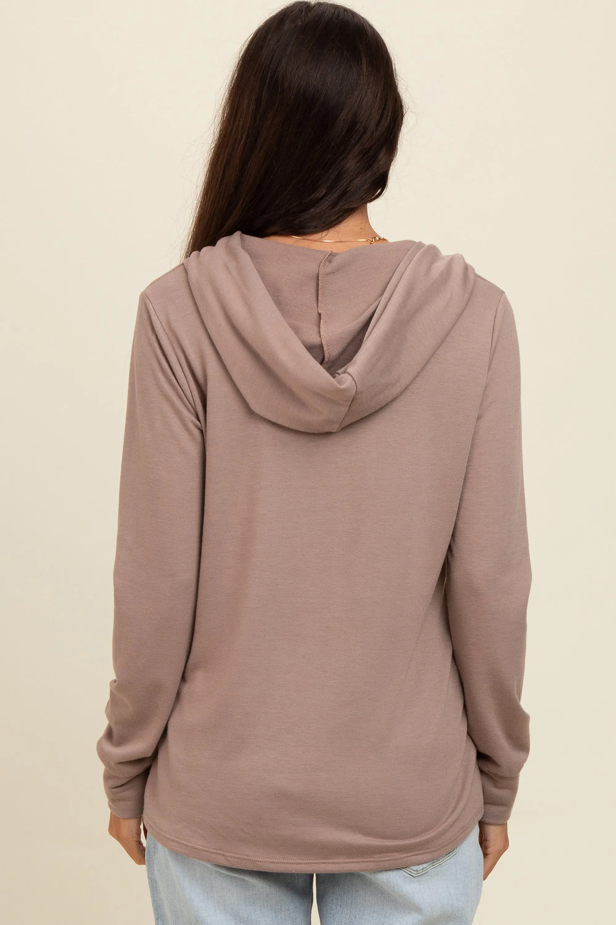 Mocha Hooded Long Sleeve Top sold by Pinkblush product image thumbnail 2