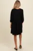 Black Knit Ruffle Trim Maternity Dress sold by Pinkblush