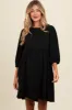 Black Knit Ruffle Trim Maternity Dress sold by Pinkblush