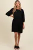 Black Knit Ruffle Trim Maternity Dress sold by Pinkblush