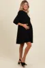 Black Knit Ruffle Trim Maternity Dress sold by Pinkblush