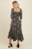 Black Smocked Handkerchief Hem Dress sold by Pinkblush