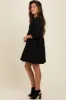 Black Knit Ruffle Trim Dress sold by Pinkblush