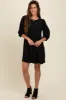 Black Knit Ruffle Trim Dress sold by Pinkblush