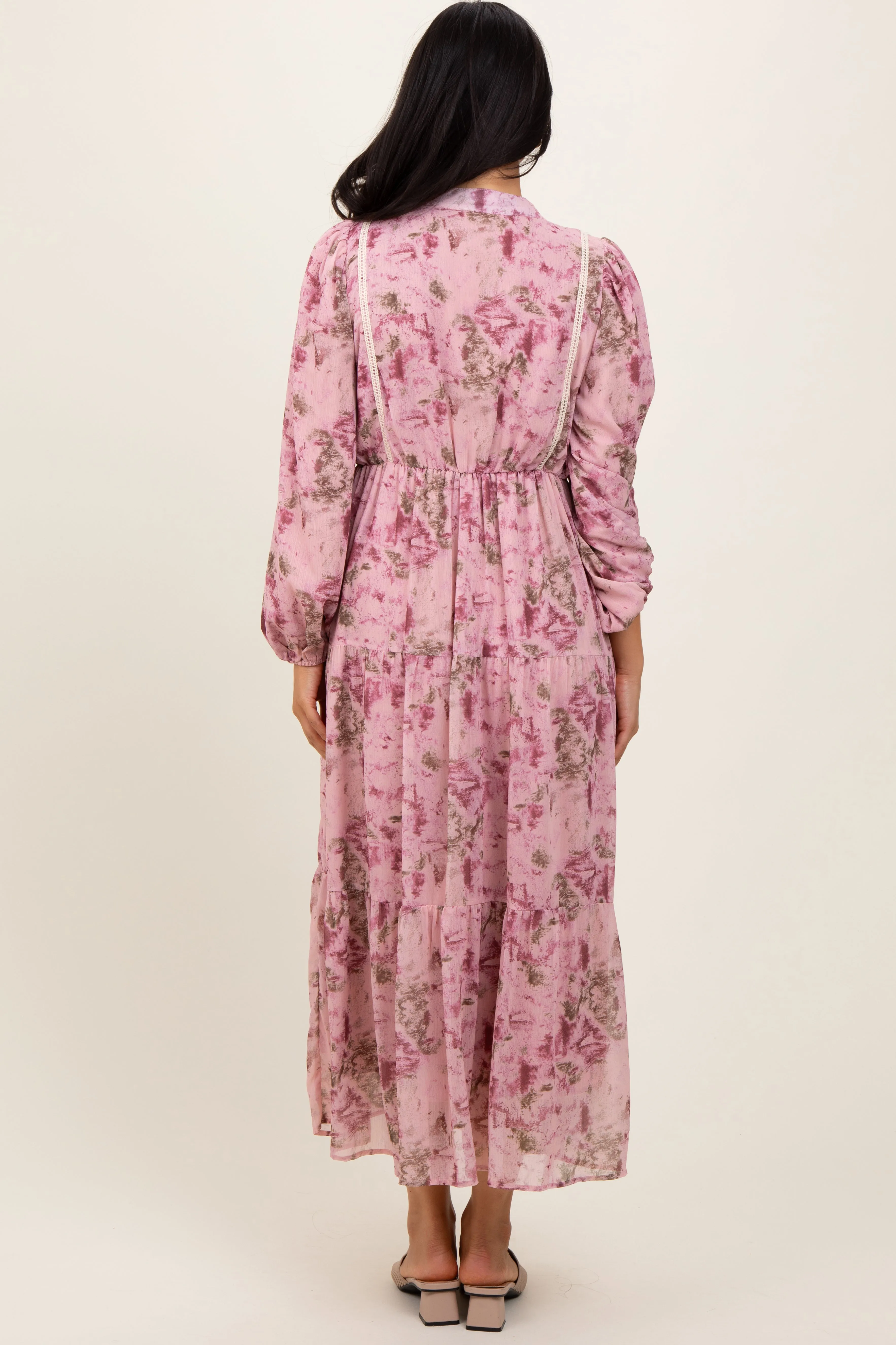 Pink Floral Lace Trim Maxi Dress sold by Pinkblush product image thumbnail 3