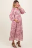 Pink Floral Lace Trim Maternity Maxi Dress sold by Pinkblush