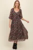 Black Floral Empire Waist Maxi Dress sold by Pinkblush