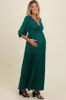 Forest Green Glitter V-Neck Maternity Maxi Dress sold by Pinkblush