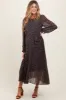 Navy Blue Floral Front Tie Pleated Maternity Midi Dress sold by Pinkblush