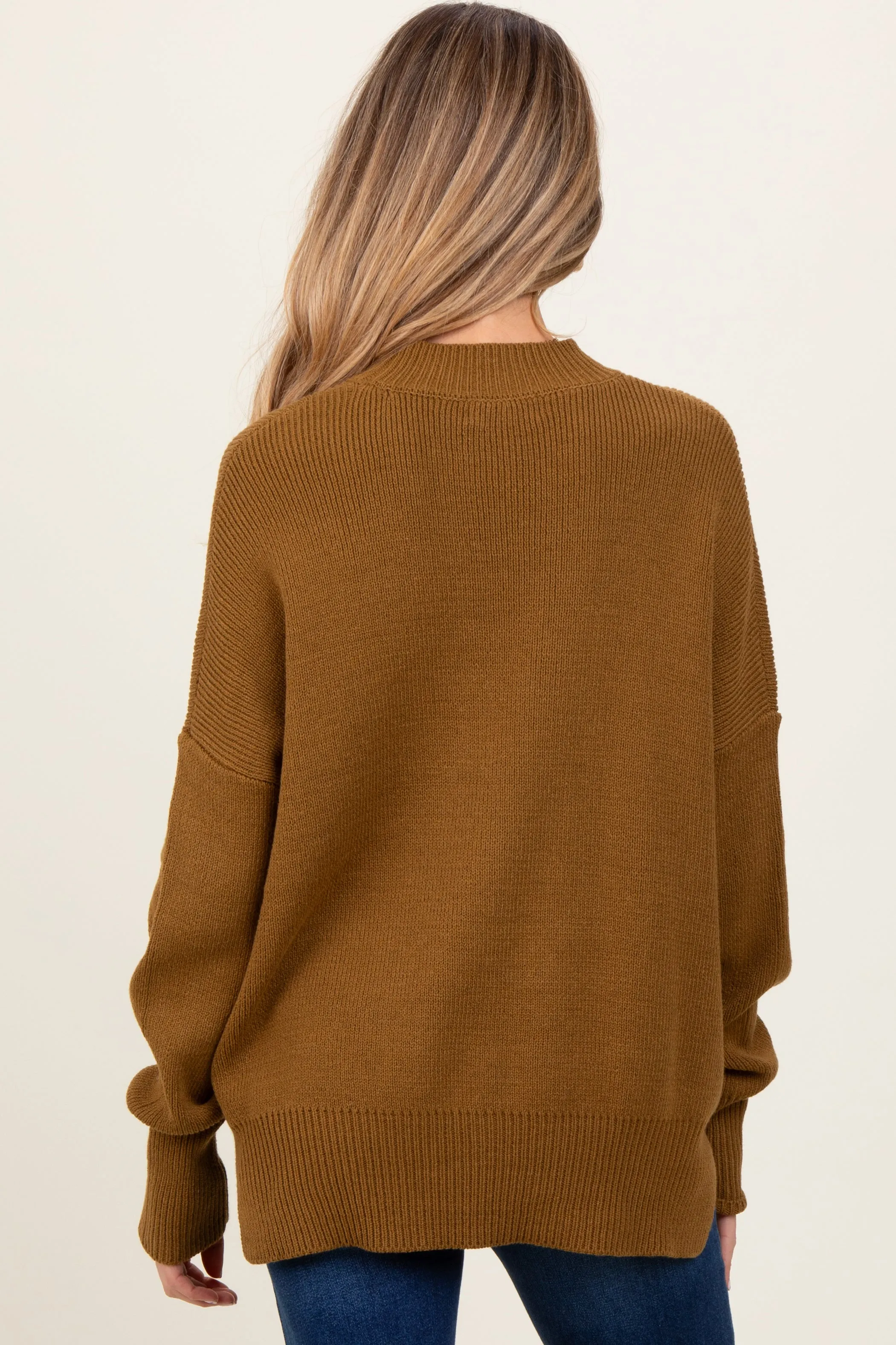 Olive Mock Neck Basic Maternity Sweater sold by Pinkblush product image thumbnail 3