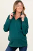 Forest Green Half Zip Contrast Rib Sweatshirt Maternity Top sold by Pinkblush