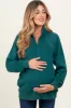 Forest Green Half Zip Contrast Rib Sweatshirt Maternity Top sold by Pinkblush