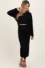 Black Knit Midi Skirt Sweater Maternity Set sold by Pinkblush