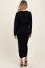 Black Knit Midi Skirt Sweater Maternity Set sold by Pinkblush