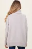 Light Grey Contrast Ribbed Knit Turtleneck Maternity Sweater sold by Pinkblush