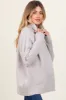 Light Grey Contrast Ribbed Knit Turtleneck Maternity Sweater sold by Pinkblush