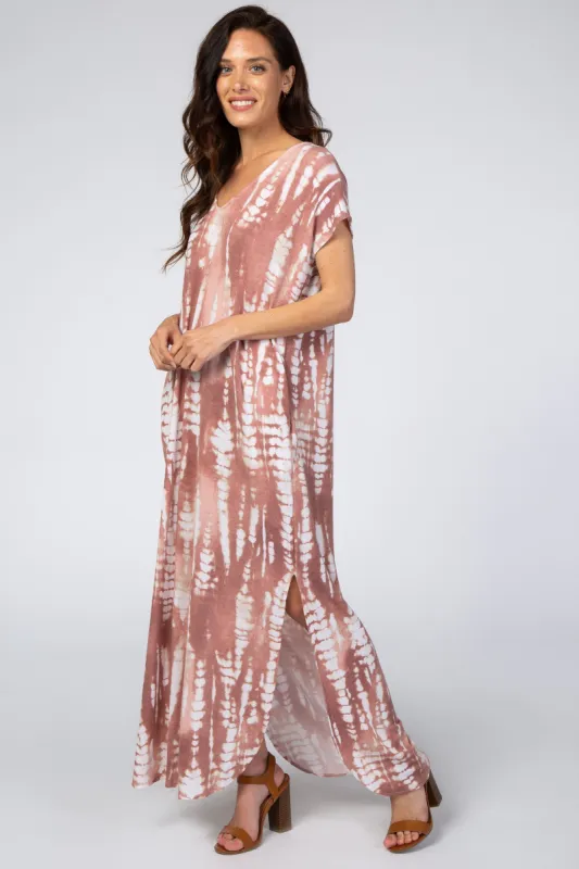 Mauve Tie Dye Maxi Dress sold by Pinkblush