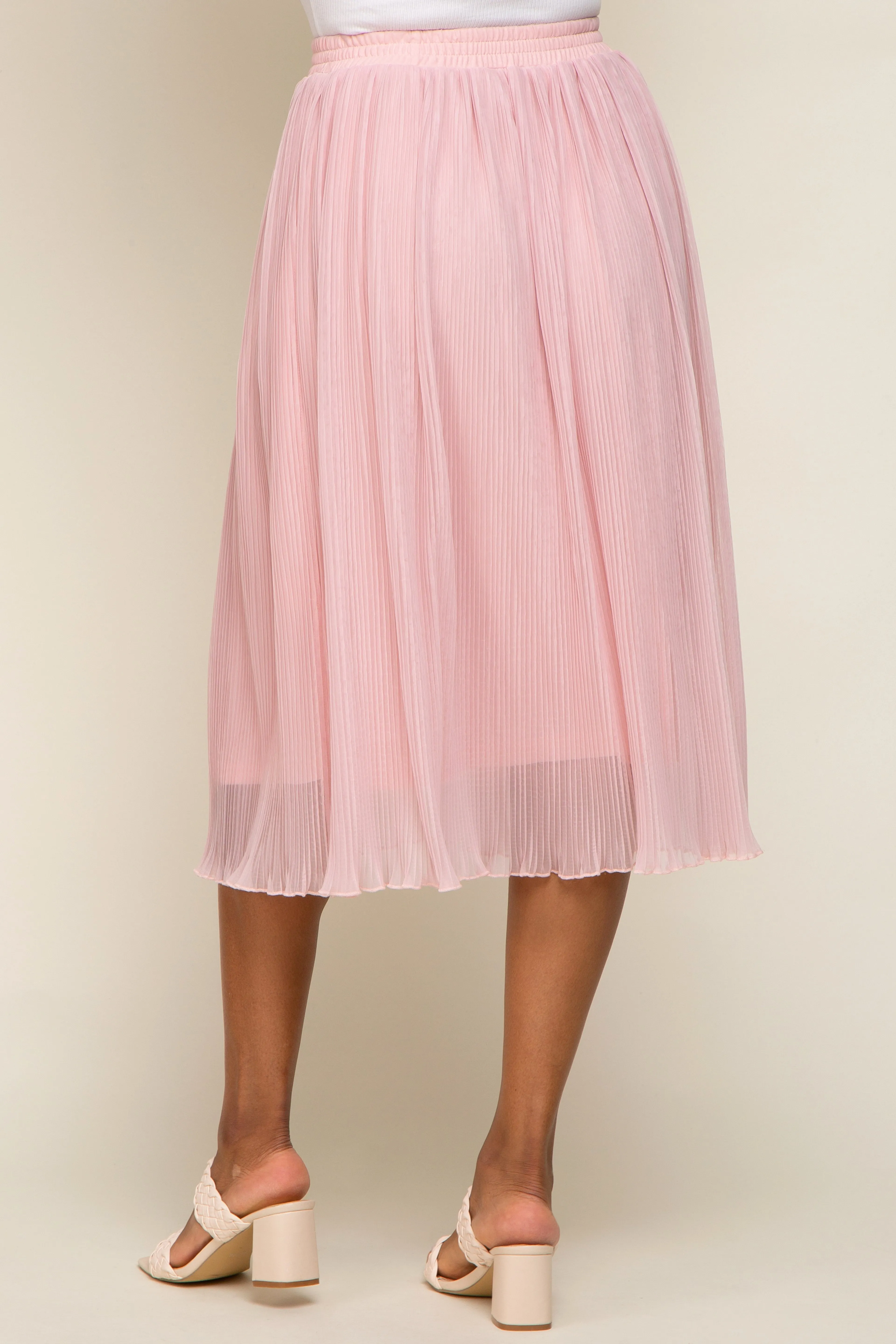 Pink Pleated Midi Skirt sold by Pinkblush product image thumbnail 4