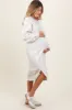 Heather Beige Maternity Sweatshirt Midi Dress sold by Pinkblush
