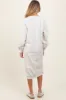 Heather Beige Maternity Sweatshirt Midi Dress sold by Pinkblush