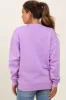 Lavender Fleece Crew Neck Relaxed Fit Maternity Sweatshirt sold by Pinkblush