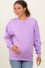 Lavender Fleece Crew Neck Relaxed Fit Maternity Sweatshirt sold by Pinkblush